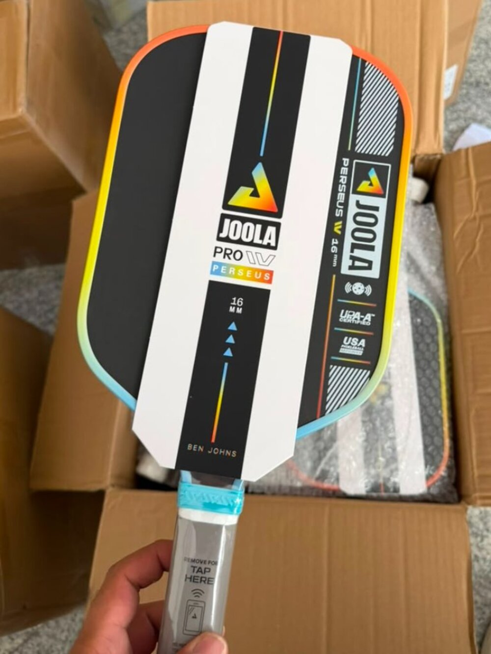 JOOLA Ben Johns Perseus CFS 16mm Pickleball Paddle Carbon Friction black yellow